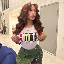 Personalized versatile spicy girl slim fit letter vest top Personalized versatile spicy girl slim fit letter vest top