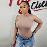 Solid color versatile tank top jumpsuit