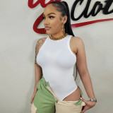 Solid color versatile tank top jumpsuit