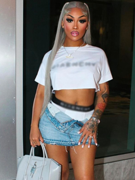 Letter printed short round neck short sleeved casual loose T-shirt shorts