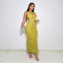 Mesh deep V-slit cardigan dress