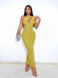 Mesh deep V-slit cardigan dress
