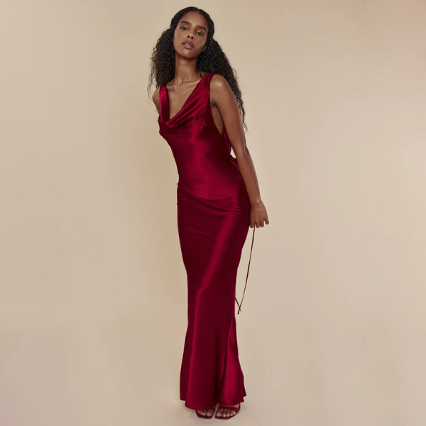 Suspender neckline dress