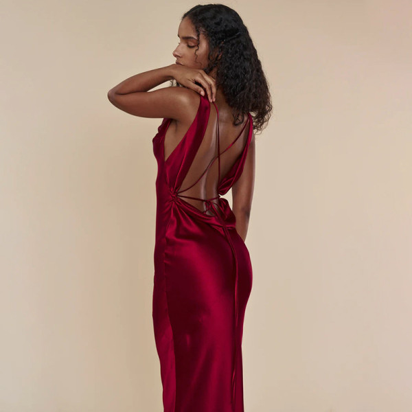 Suspender neckline dress