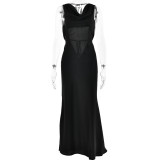 Suspender neckline dress