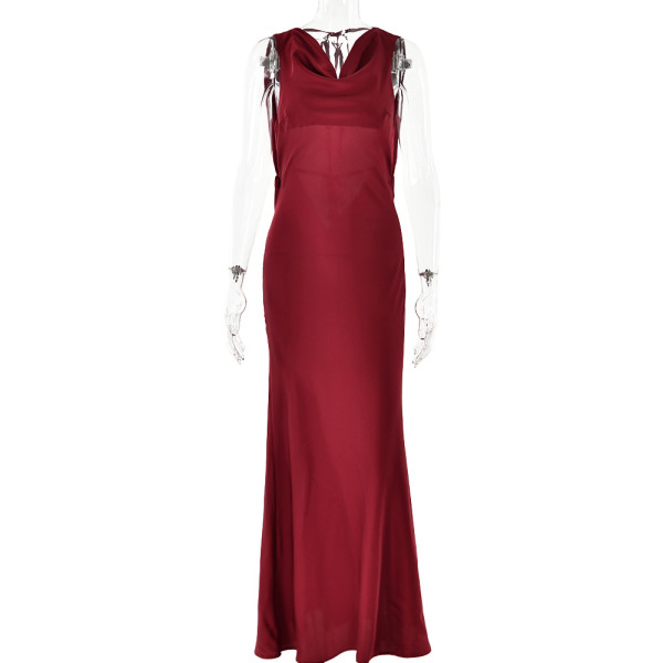 Suspender neckline dress