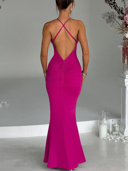 Suspender skirt, solid color, ruffled edge, high waisted dress, long skirt
