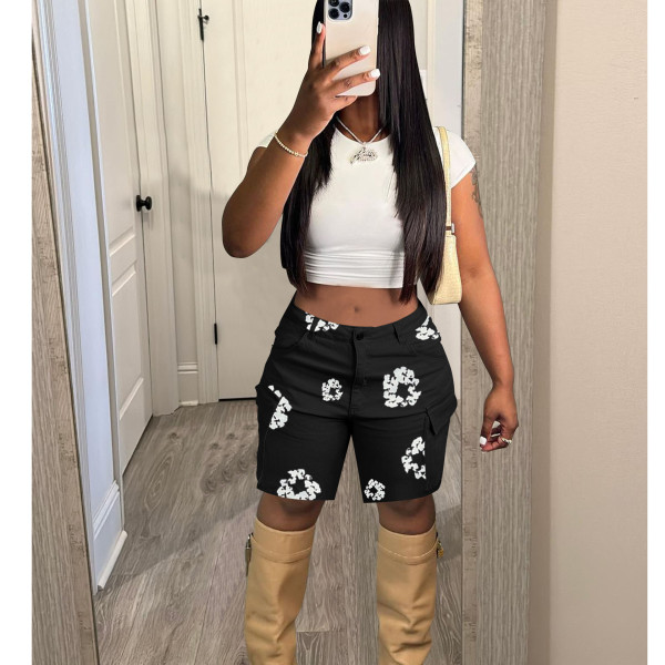 Leisure camouflage trend printed sports shorts