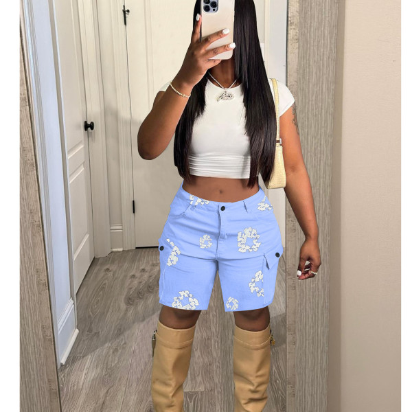 Leisure camouflage trend printed sports shorts
