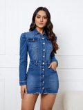 Women's jacket long sleeved denim top jacket