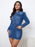 Women's jacket long sleeved denim top jacket