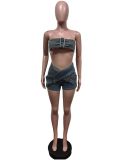 Elastic strapless belt set