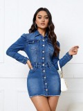 Women's jacket long sleeved denim top jacket