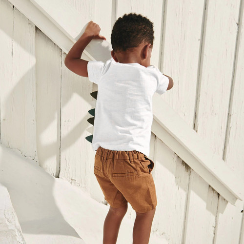 Small and medium-sized children's bottom shirt short sleeved sweat absorbing cotton boy's t-shirt