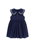 Cute Doll Collar Children's Princess Dress Pure Cotton Sleeveless Girl's Dress