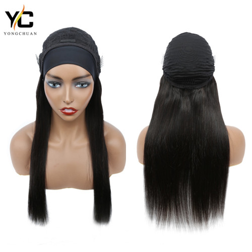 Human Hair Ice Silk Hair Band Women's Long Straight Hair Human Hair Headband