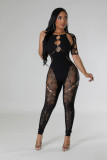 Sexy high elastic mesh jumpsuit