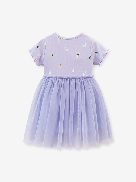 Short sleeved cartoon girl's dress