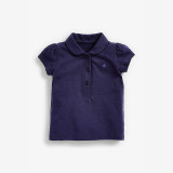 Children's top lapel pure cotton T-shirt