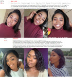 Mid wave wave T-shaped lace wig