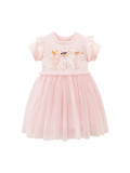 Girls' skirt short sleeved pure cotton children's dress