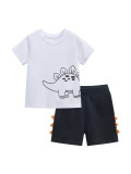 Cotton boys short sleeved two-piece set