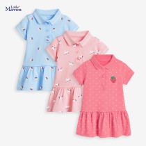 Short sleeved children's clothing dress knitted girl's POLO skirt Short sleeved children's clothing dress knitted girl's POLO skirt