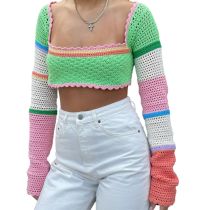 Leisure hollowed out knitted long sleeved women's clothing Leisure hollowed out knitted long sleeved women's clothing