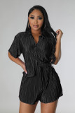 Shirt short sleeved pleated casual set
