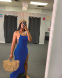 Sexy backless slit dress