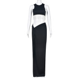 Women's Sexy Slim Fit Open Button Chain Skirt Set