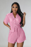 Shirt short sleeved pleated casual set