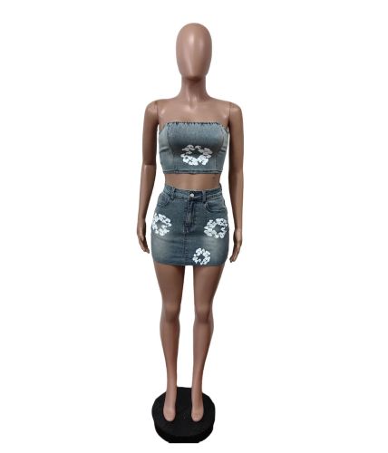 Bra elastic short skirt set