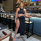 Women's Sexy Slim Fit Open Button Chain Skirt Set