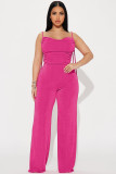 Low cut pleated strap sexy jumpsuit