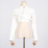 Belt slimming short jacket top