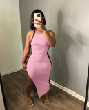 Sexy pit stripe patchwork mesh dress
