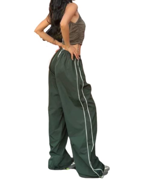 Drawstring casual elastic waist multi-color long pants
