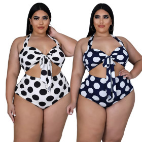 Two piece set of polka dot printed neck strap