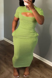 Fashionable wide pit stripe long skirt