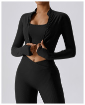Thread zipper fitness suit top Thread zipper fitness suit top