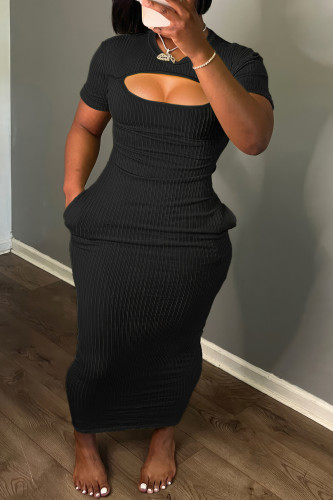 Fashionable wide pit stripe long skirt