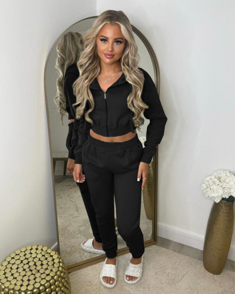 Plush hoodie hooded sports and leisure set