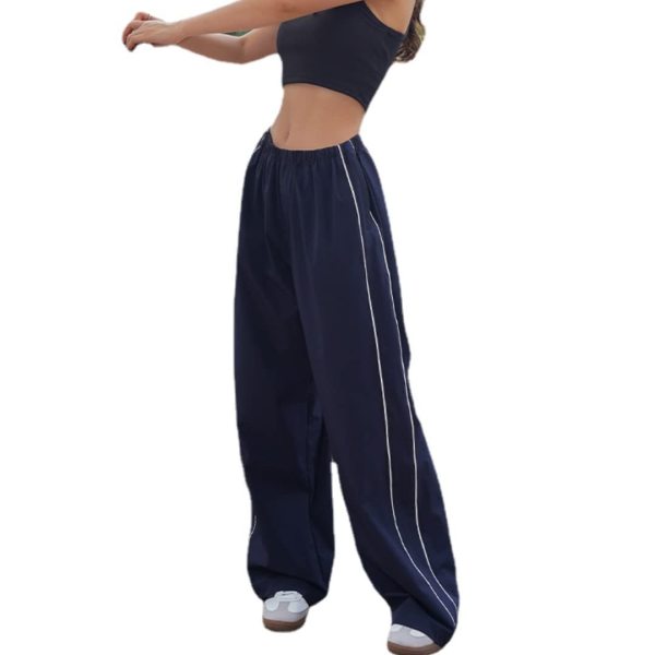 Drawstring casual elastic waist multi-color long pants