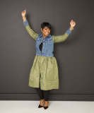Casual denim patchwork dress