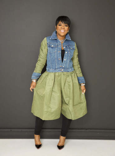 Casual denim patchwork dress