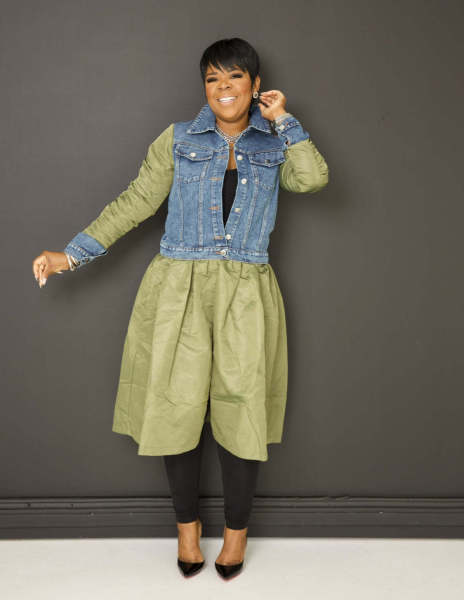 Casual denim patchwork dress