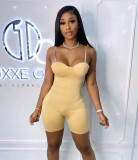 Open back suspender slim fit jumpsuit with chest cotton