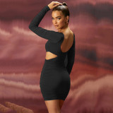 Sexy and fashionable hollowed out pleated slim fitting short skirt for women