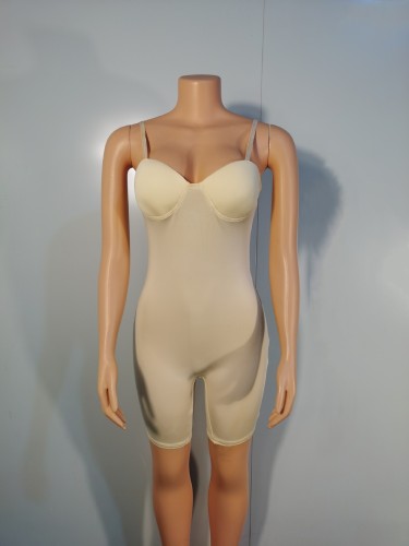 Open back suspender slim fit jumpsuit with chest cotton